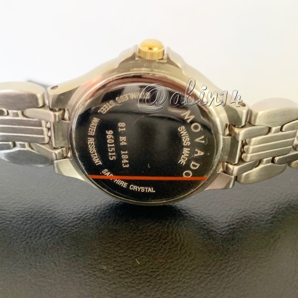 Movado 0604518 Ladies Watch Two Tone Folio Black Dial - Picture 5 of 11